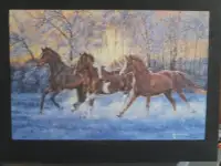 mounted puzzle #1 - 3 Horses Running.