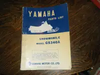 Yamaha GS340A  Snowmobile Parts List Manual 1977