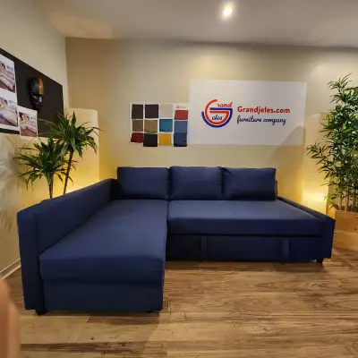 Canapé-lit bleu (comme neuf) + Livraison et montage gratuit, View more