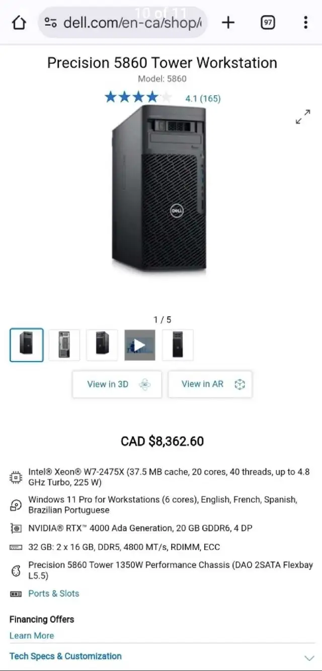 Dell Precision 5860 Tower - Workstation / Gaming PC in Desktop Computers in Edmonton - Image 11