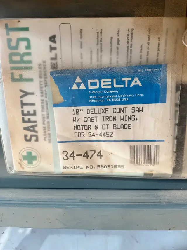 10” Delta deluxe contractor saw in Power Tools in Hamilton - Image 7