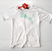 New Girl PUMA White T-Shirt Kids Size XL (16) With Open Back
