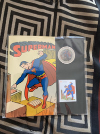 2013 Superman 50 Cent Lenticular Coin + Stamp Set 