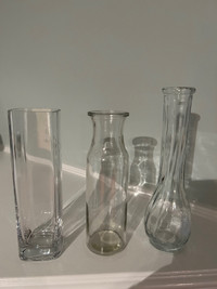 Vases, Assorted, Clear Glass, Medium, 22