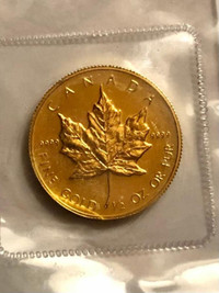 1989 Canada 1/2 oz 9999 Fine Gold Maple Leaf $20 Coin in Seal