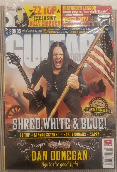 Guitar World Magazine - August 2008 - Disturbed, Dan Donegan, ZZ Top, Randy Rhoads NEW!
