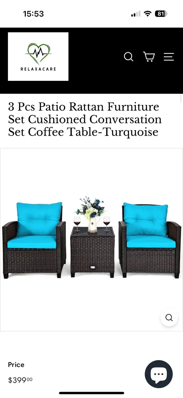 Brand New 3 Pieces Patio Furniture Set, PE Rattan Wicker 3 Pcs in Patio & Garden Furniture in City of Toronto - Image 2