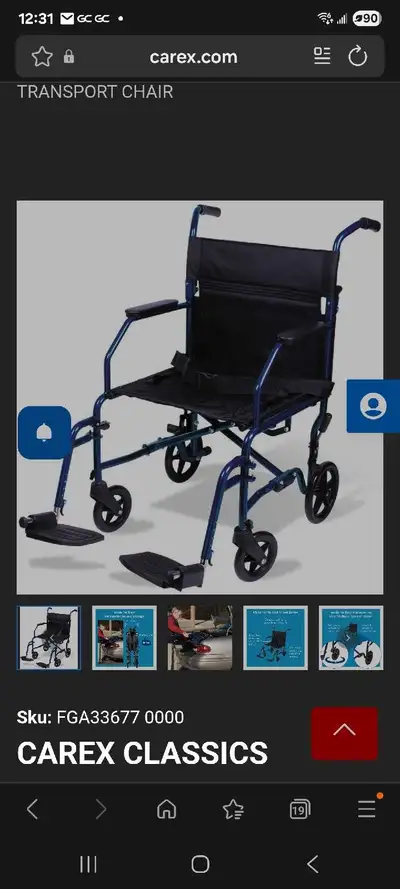 carex transport chair brand new, View more