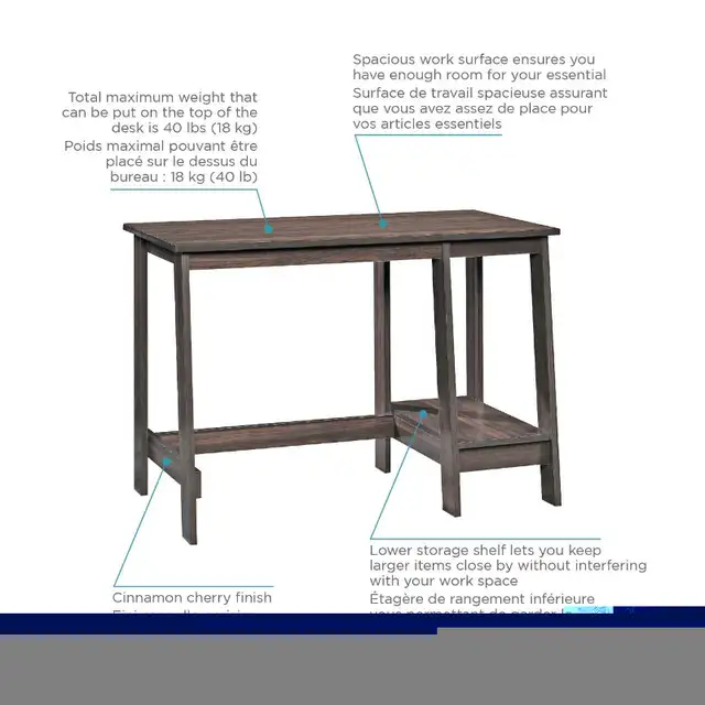 BRAND NEW For Living Trestle 40 Inch Home Office Computer Desk in Desks in London - Image 6