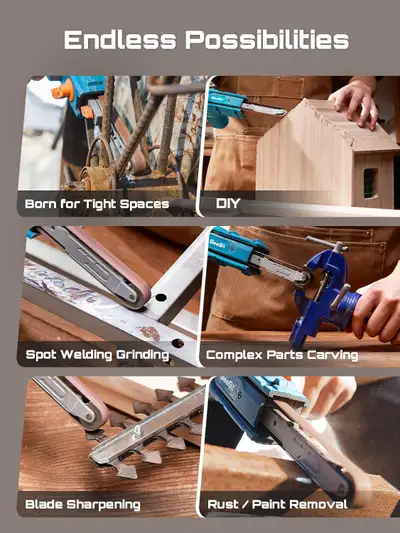 *NEW* Seesii 20V Cordless Mini Belt Sander & Band File, View more