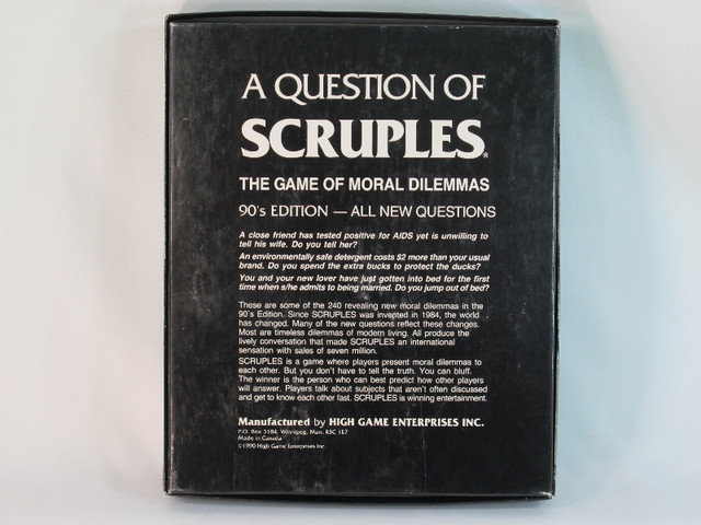 A Question of Scruples 90’s Edition Board Game 100% Complete in Toys & Games in Regina - Image 2