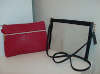 NEW Tag On Banana Republic Handbag + NEW Red Makeup Bag Clarins