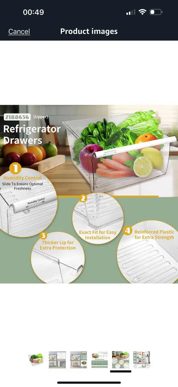 Whirlpool / Kenmore Fridge Crisper Drawer Bin – Brand New in Refrigerators in Kitchener / Waterloo - Image 7
