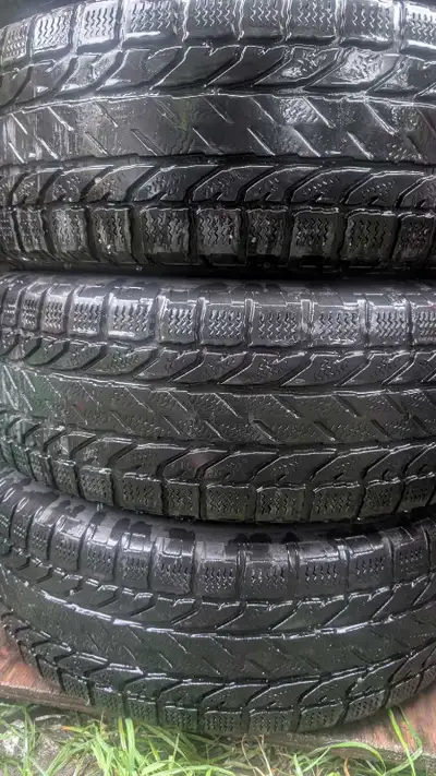 Hello, Bonjour.. I'm offering a set of four used Goodrich winter tires, size 195/65R15, mounted on r...