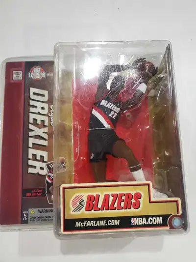 I am selling a McFarlane NBA Legends Series Clyde Drexler action figure, a great collectible for any...