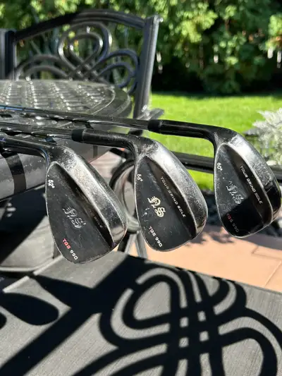 Good used condition golf wedges left handed. Comes with 52, 56, 60 degree. Asking 150$ OBO.