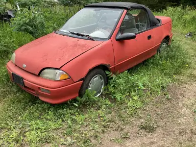 I have 3 or 4 geo convertible cars for parts. Msg with needs, I have no manual trans for sale. They...