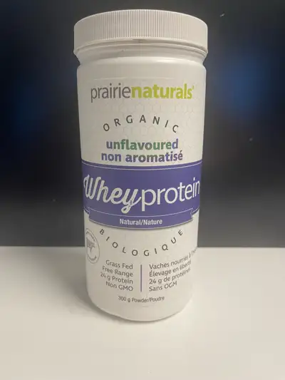 Prairie Naturals Organic Whey Protein unflavored , Natural, 300g Best by 2028 /07