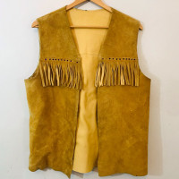 Hand made Native American caribou leather vest