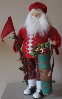 Pere Noël golfeur 22'' Golfing Santa Claus figurine