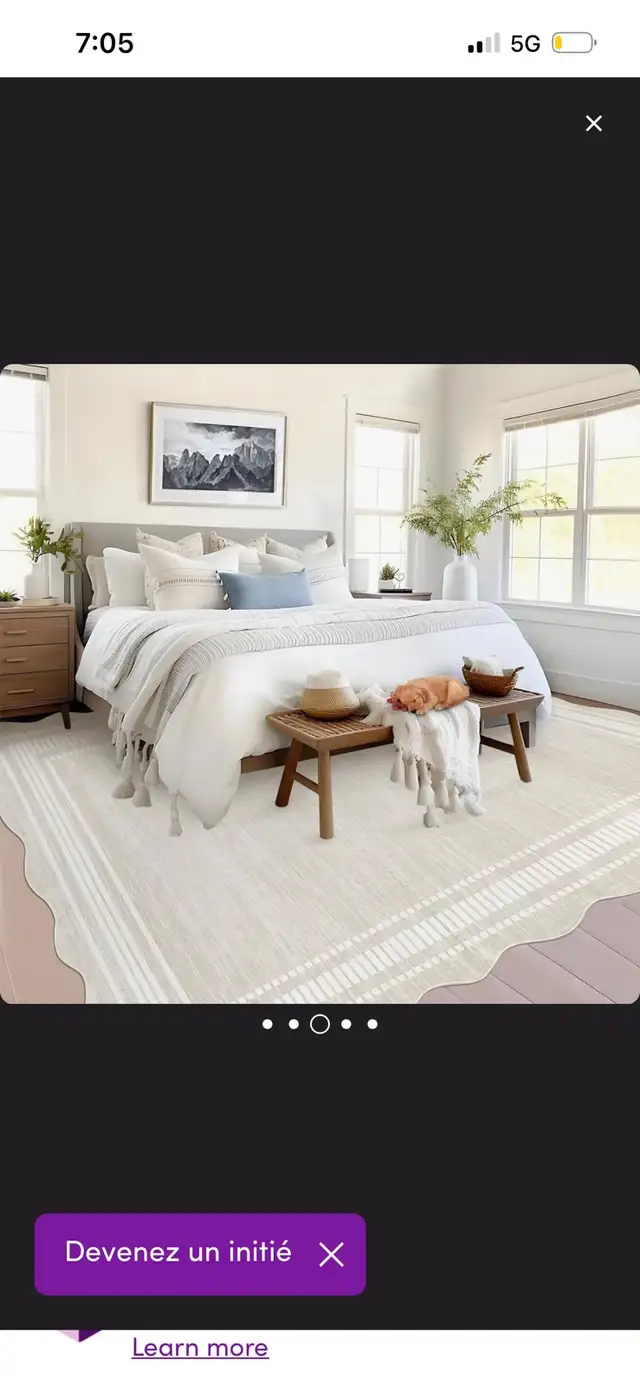 New Machine-washable Cream Scalloped Area Rug  in Rugs, Carpets & Runners in Mississauga / Peel Region - Image 4