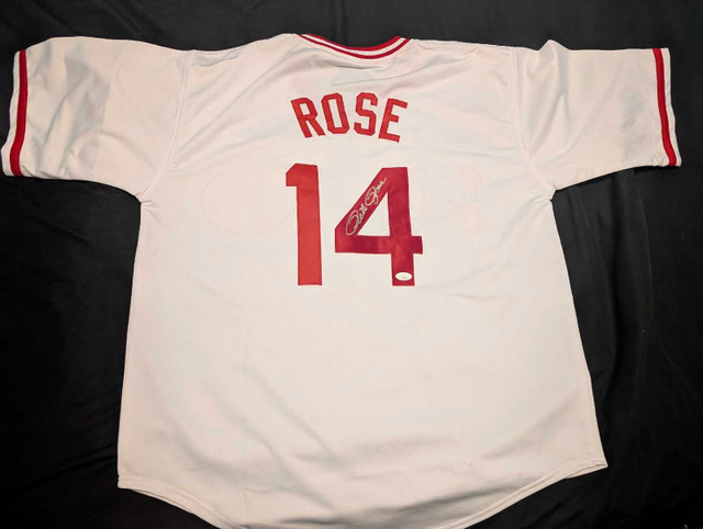 Signed Pete Rose Reds Jersey-JSA certified in Baseball & Softball in Moose Jaw