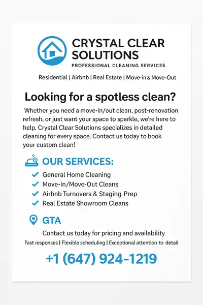 Crystal Clear Solutions – Professional Cleaning Services, View more