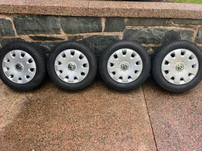 As the title says... A full set of 4 Pirelli Ice Zero 195/65 15 winter tires. Mounted and balanced o...