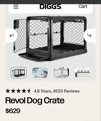 Almost new DIGGS Revol Dog Crate ( Cage pour Chien) with 2 doors, View more