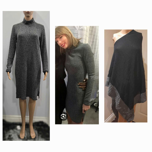 Aritzia Wilfred Free Mariel Dress + Cashmere Poncho  Size L/M/S in Women's - Dresses & Skirts in City of Toronto