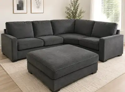L-Shaped Sectional Sofa couch with Ottoman, View more