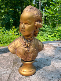 Bronze Finish Plaster Mozart Bust Sculpture Home Decor