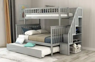 No Tax - Single over double bunk bed with stairs * Bunk Bed $779, View more