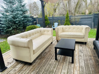 Outdoor leather sofa set