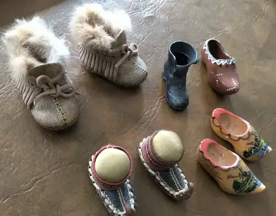 8 Pc. Miniature Shoes/Boots, 3 Pairs, 2 Singles, Please see pics, View more