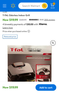New T-FAL Odorless Indoor Grill