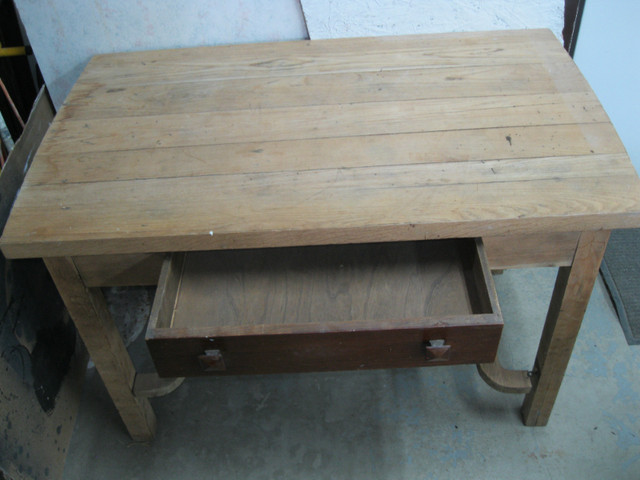 FOR SALE  VINTAGE BUTCHER BLOCK TABLE  O.B.O in Other Tables in Saskatoon - Image 3