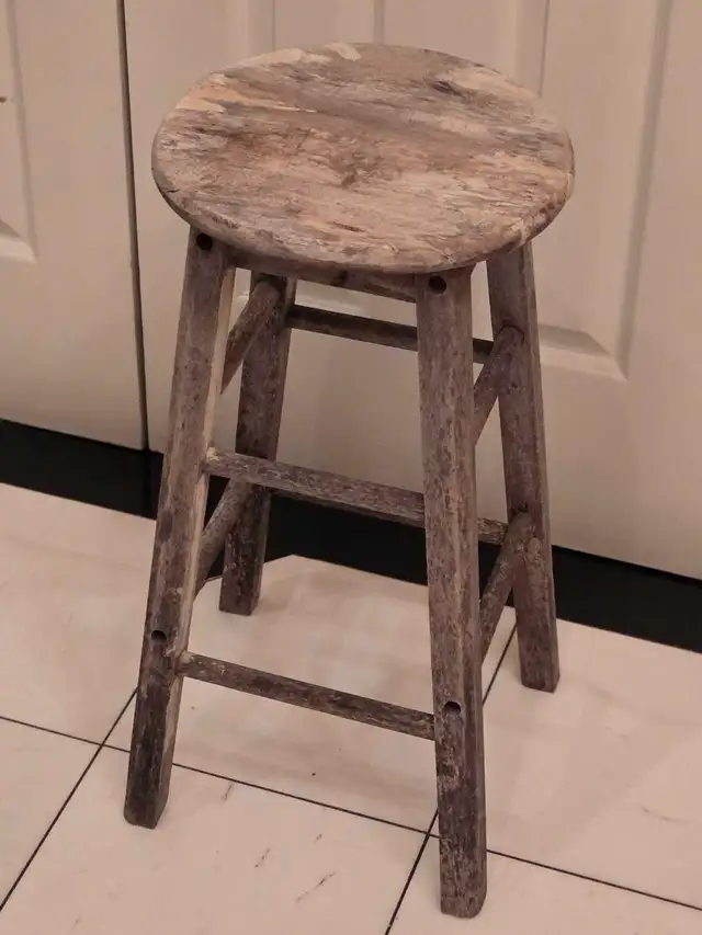 Mid-Century Modern French wooden stool from the 1940s in Home Décor & Accents in City of Toronto - Image 8