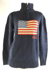 New Boy's Ralph Lauren American Flag Sweater - Size M