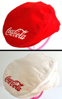 Red & White Corduroy Coca-Cola Flat Caps