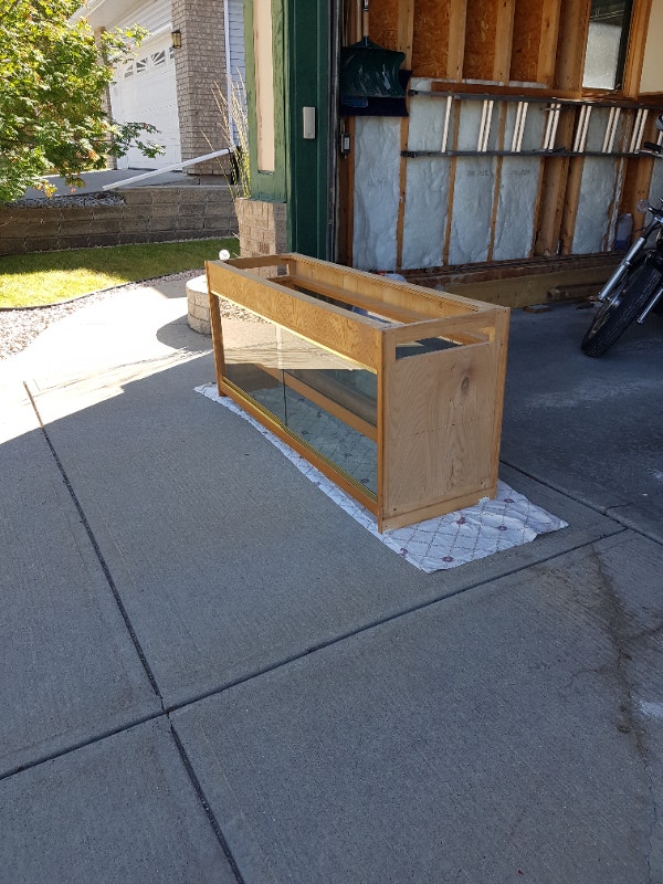 Oak Glass Bar Display Hutches & Display Calgary