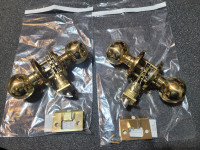 2 Weiser polished brass door handles