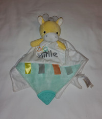 Carter's Giraffe Baby Security Blanket Lovey Rattle Teether Paci