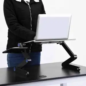 Aluminum Laptop Stand Adjustable with Cooling Fan and Mouse Pad in Laptop Accessories in Markham / York Region - Image 4