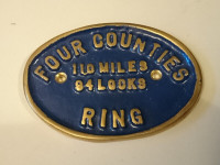 Vintage Brass Oval Canal Navigation Plaque Four Counties Ring