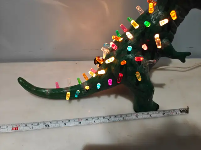 Christmas ceramic dinosaur dino lighted tabletop display in Arts & Collectibles in City of Toronto - Image 8