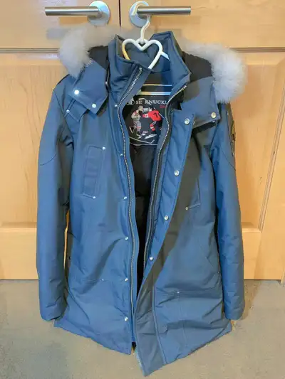 Moose Knuckles Stirling Parka Winter Jacket Blue【 Mens M 】, View more