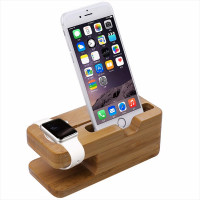 NEW Bamboo Wood Cell Phone Stand Amplifier Dock