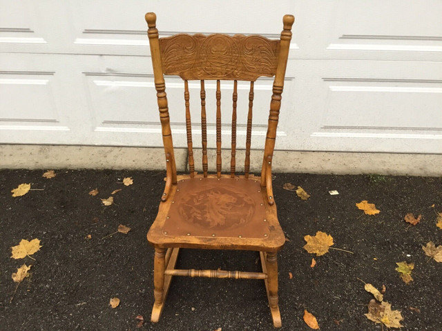 Antique Wooden Rocking Chair $35 in Chairs & Recliners in Trenton