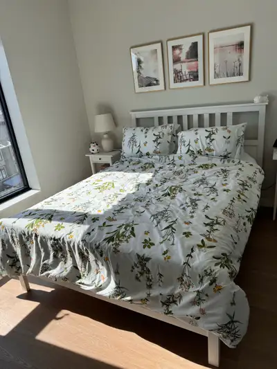 IKEA HEMNES Queen Size Bed Frame – White Stain, View more